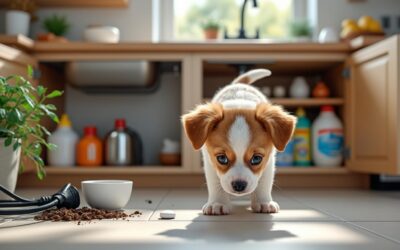 Les dangers domestiques pour un chiot curieux